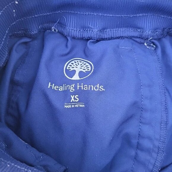 Purple Label Yoga by Healing Hands Navy Blue Women’s Scrub Jogger Pants Sz XS - Picture 5 of 8